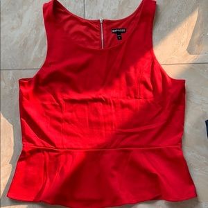 Red Peplum Top with zipper back